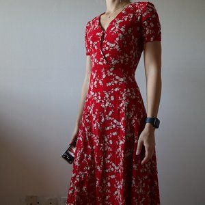 EUC H&M Red Floral Dress